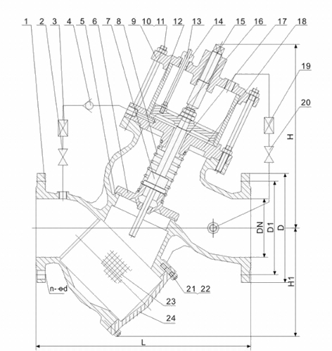 進口活塞式緩閉止回閥結構圖